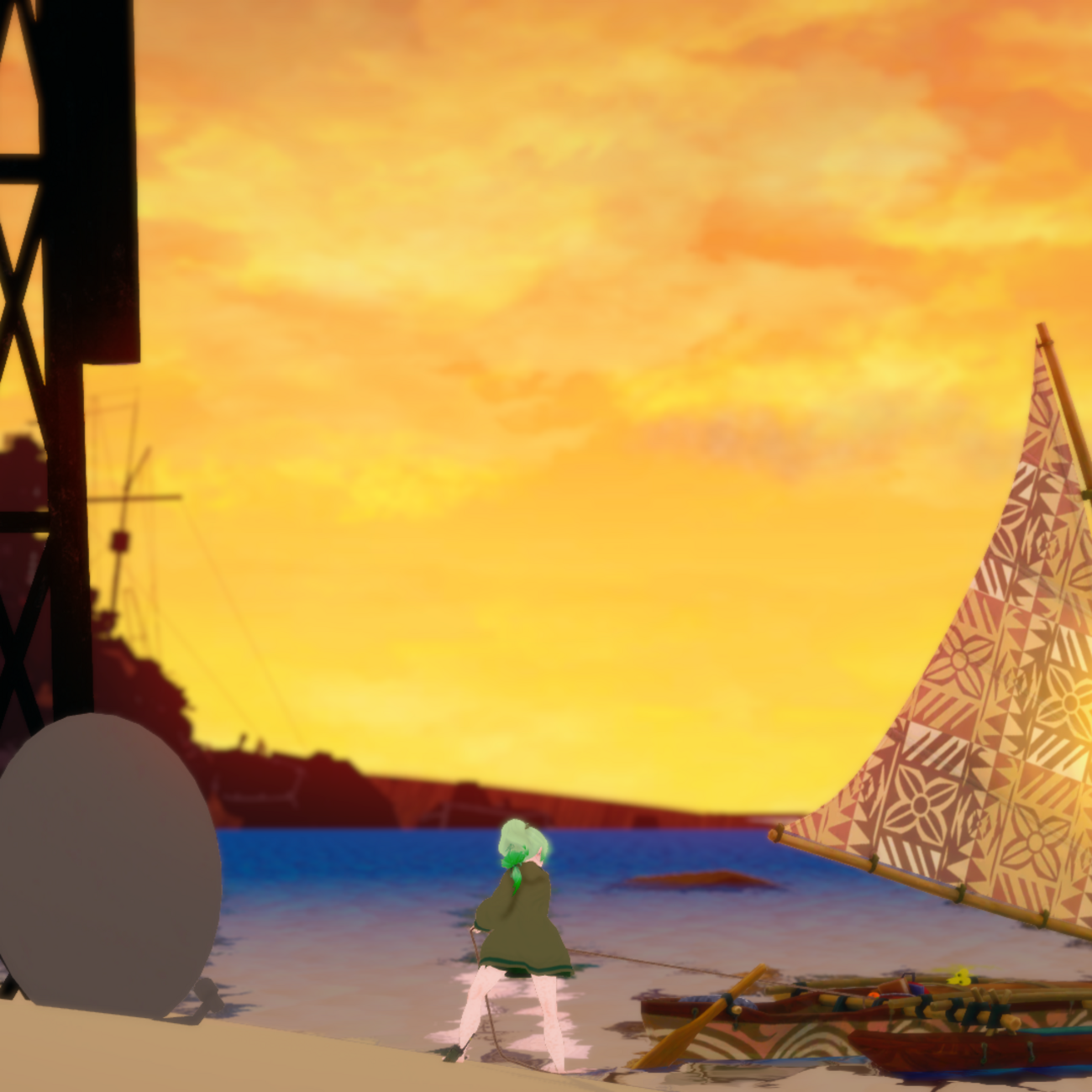 - 2020 - Made a "comic" back then, where the Koikatsu school and world had been covered in sand and become a desert post apocalypse. These are here merely to show my progress through the years.